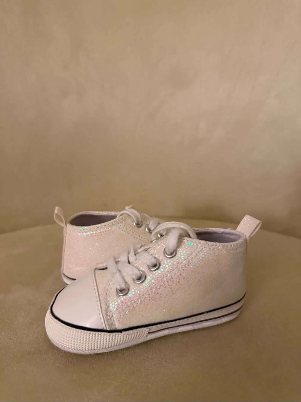 Baby Baby Sparkle mid-Top Walker Sneakers in White